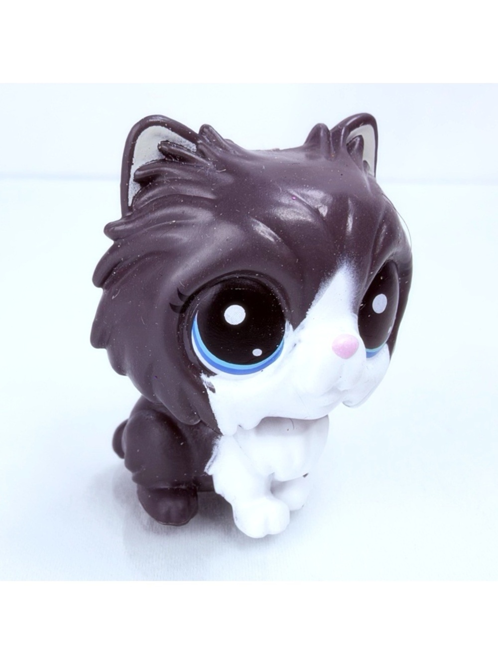 Littlest Pet Shop 3-79 LPS Black White Persian Cat Sada Persiafluff